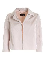 Giubbino crop rosa cipria