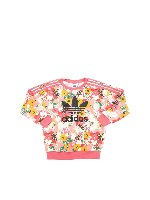 Felpa girocollo rosa stampata