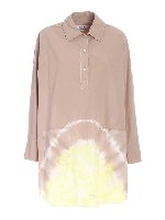Abito camicia tie dye beige