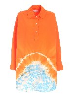 Abito camicia tie dye arancione