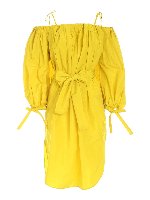 Abito giallo con maniche a palloncino