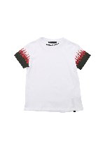 T-shirt bianca con stampa fiamme
