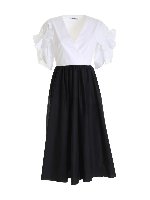 Abito con patch farfalla bianco e nero