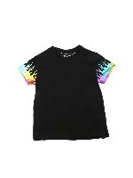 T-shirt con fiamme rainbow