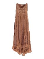 Abito lungo smanicato marrone