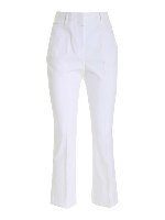 Pantalone bianco a vita alta