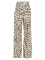 Pantalone beige stampa a quadri