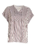 Top a righe marrone e e bianco