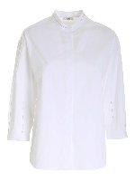 Camicia bianca con collo alla coreana