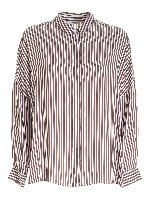 Camicia a righe marrone e e bianca