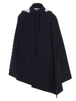 Cappa gilet blu con cappuccio