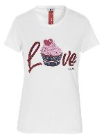 T-shirt Love Cake bianca