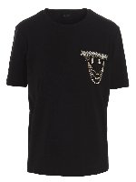 T-shirt nera con applicazione gioiello