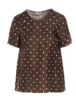 Blusa t-shirt a pois marrone