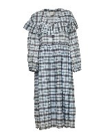 Abito stampa tartan collo ampio