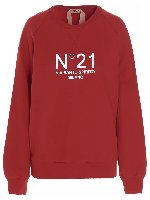 Felpa stampa logo a contrasto rossa