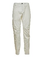 Pantalone in cotone stretch avorio