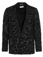 Giacca a griglia lam grigia