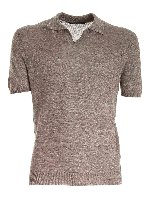 Polo in maglia marrone melange
