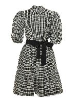 Vestito a quadri con cintura nero