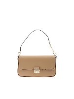 Borsa a spalla in pelle beige