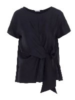 Blusa con fiocco in nera