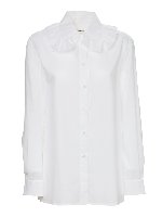 Camicia con rouches sul colletto bianca