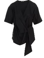 Blusa con nodo frontale nera