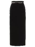 Gonna a tubino con catena in vita nera