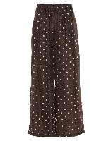 Pantaloni a palazzo a pois marroni
