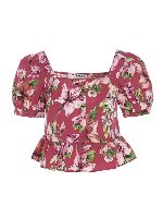 Top rosa con stampa floreale