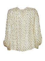 Camicia a pois bianca e oro