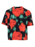 T-shirt crop stampa rose