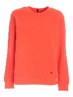 Felpa arancione con zip sul retro