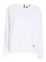 Felpa bianco con zip sul retro