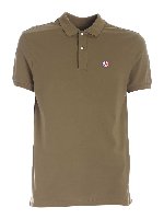 Polo verde in piqu con patch logo