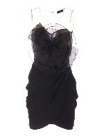 Abito corto con fiore nero