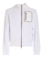Felpa con zip termosaldate bianca