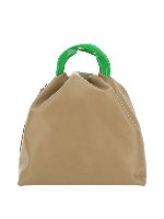 Borsa a mano in pelle beige