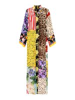 Abito caftano con stampa Patchwork