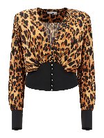 Blusa con stampa leopardo