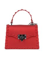 Borsa a mano con charm e borchie