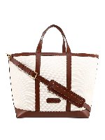 Borsa tote in tela beige