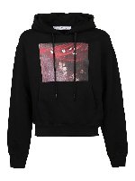 Felpa con cappuccio in cotone nera