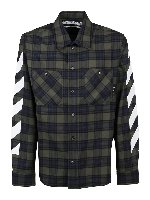 Camicia a quadretti in flanella verde