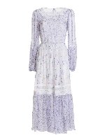 Abito a fiori con inserti in pizzo