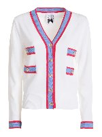 Cardigan con bande a contrasto