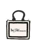 Borsa a mano bianca con dettagli neri