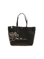 Shopper nera con stampa logo