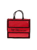 Shopper rossa con dettagli neri